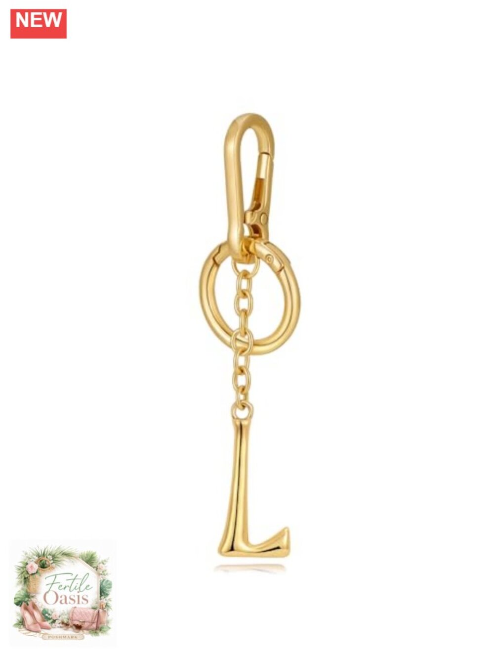 Gold Initial Keychain for Women Cute Bubble Letter Charm Personalized Gift